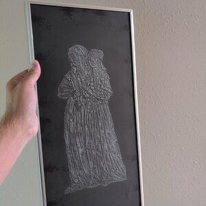 Vintage Framed Rubbing Of The Daughters Of William & Martha Penn